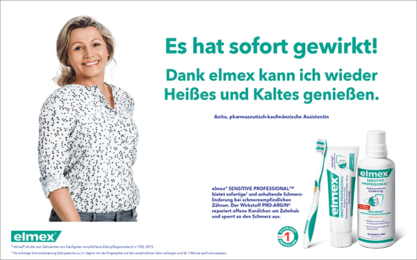 Sujet der "Danke, elmex!" Kampagne mit PKA