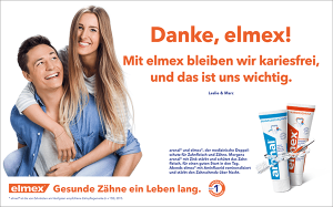 Sujet der "Danke, elmex!" Kampagne mit Pärchen