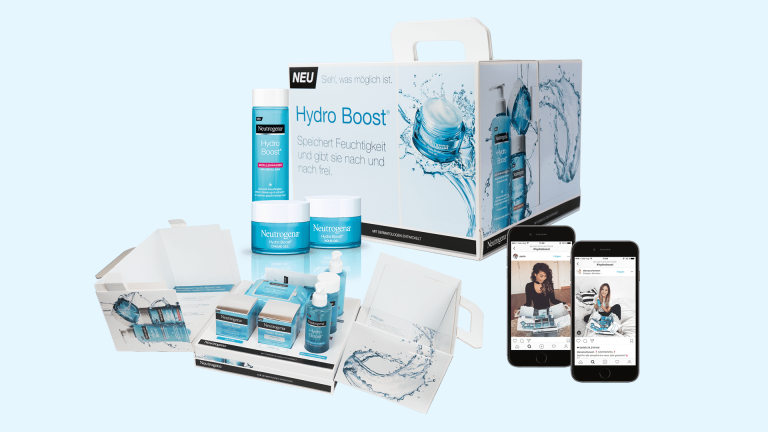 Paket mit allen neuen Produkten für (Influencer-Marketing)